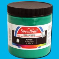 Speedball 4633 Acrylic Screen Printing Peacock Blue, 8 oz; Brilliant colors for use on paper, wood, and cardboard; Cleans up easily with water; Non-flammable, contains no solvents; AP non-toxic, conforms to ASTM D-4236; Can be screen printed or painted on with a brush; Archival qualities; 8 oz. Peacock Blue; Dimensions 2.88" x 2.88" x 3.25"; Weight 0.84 lbs; UPC 651032046339 (SPEEDBALL 4633 ALVIN 8oz PEACOCK BLUE) 