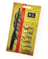 Speedball H2956 B-Style Lettering Set; Contains one holder and six pens for Roman gothic alphabets, uniform line drawings, borders, and display posters; Shipping Weight 0.05 lb; Shipping Dimensions 7.62 x 4.5 x 0.5 in; UPC 651032029561 (SPEEDBALLH2956 SPEEDBALL-H2956 H2956 LETTERING) 