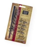 Speedball H2961 Calligraphy Lettering Set; Ideal for the beginning calligrapher; This set includes four C-style pens; Ideal for Roman and italic alphabets; Two pens for fine lettering, and a Speedball pen holder; Shipping Weight 0.19 lb; Shipping Dimensions 7.5 x 4.25 x 0.12 in; UPC 651032029615 (SPEEDBALLH2961 SPEEDBALL-H2961 H2961 LETTERING CALLIGRAPHY) 