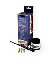 Speedball H3059 Introductory Calligraphy Kit; Ideal introduction to calligraphy; Contains three C-style pen nibs, a 2 oz jar of super black India ink, and a pen holder; Shipping Weight 0.22 lb; Shipping Dimensions 7.00 x 5.12 x 2.5 in; UPC 651032030598 (SPEEDBALLH3059 SPEEDBALL-H3059 CALLIGRAPHY CRAFTS) 
