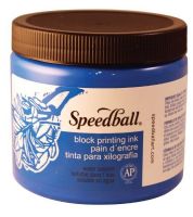 Speedball H3702 Water Soluble Block Printing Ink 16 oz Blue; Dries to a rich, satiny finish; Easy clean up with water; Super for all printing surfaces including linoleum, wood, Flexible printing plate, Speedy cut, Speedy stamp blocks, and Polyprint; Excellent for use in schools and at home; Ink conforms to ASTMD-4236; Dimensions 3.62 x 3.62 x 3.50 inches; Weight 1.80 lbs; UPC 651032037023 (SPEEDBALLH3702 SPEEDBALL-H3702 SPEED-BALL INK PRINTMAKING) 