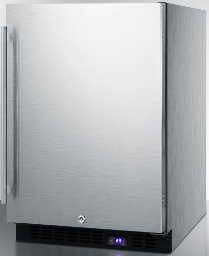 Summit SPFF51OSCSS Frost-free Outdoor All-freezer for Built-in or Freestanding Use in Complete Stainless Steel, 4.72 cu.ft. Capacity, Reversible door, RHD Right Hand Door Swing, Weatherproof design, Digital thermostat, Recessed LED light, Adjustable shelves, Factory installed lock, Professional handle, Interior and Exterior Fan (SP-FF51OSCSS SPF-F51OSCSS SPFF-51OSCSS SPFF 51OSCSS SPFF51OS SPFF51)