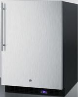 Summit SPFF51OSSSHVIM Frost-free Outdoor All-freezer for Built-in or Freestanding Use with Factory Installed Icemaker and Stainless Steel Door, Black Cabinet, 4.72 cu.ft. Capacity, Reversible door, RHD Right Hand Door Swing, Weatherproof design, Digital thermostat, Recessed LED light, Adjustable shelves, Professional vertical handle (SPFF-51OSSSVHIM SPFF 51OSSSVHIM SPFF51OSSSHV SPFF51OSSS SPFF51OS SPFF51) 