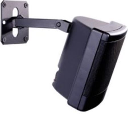 Peerless SPK810 Universal Speaker Mount, Black, Adjustable tilt and swivel, Speaker mounts can be used for wall or ceiling installations, Weight load 10 lb for mounting most surround speakers, Minimum to Maximum Screen Size 0