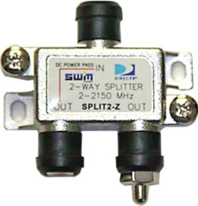 DirecTV SPLIT2 Two-Way SWM Splitter with One Port, Frequency Range 2 - 2150 MHz, Insertion Loss 10dB max, 500 mA DC Passing, Diode Steered Protection, Dual Grounding Ports, High Isolation, EMI less than 75dB (SPLIT-2 SPLIT 2 SPL-IT2 SP-LIT2) 