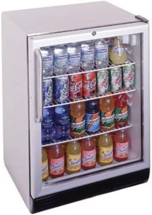 Summit SPR601BL-OS  Refreshment Center, all stainless steel counter-height 5.5 cubic foot all-refrigerator with a glass door and with automatic defrost-Outdoor use approved, Fully automatic defrost Interior light (SPR601BL-OS  SPR601BLOS ) 