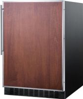 Summit SPR627OSFR Outdoor All-refrigerator for Built-in Use with Stainless Steel Door Frame Accepts Slide-in Panels, Black Cabinet, 4.6 cu.ft. Capacity, Reversible door, RHD Right Hand Door Swing, ENERGY STAR certified commercial performance, Factory installed lock, Pro style handle, Frost-free operation, Digital thermostat, Recessed LED light (SPR-627OSFR SPR 627OSFR SPR627OS SPR627) 