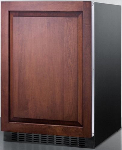 Summit SPR627OSIF Outdoor All-refrigerator for Built-in Use with Customizable Door Front Accepts Full Overlay Panels, Black Cabinet, 4.6 cu.ft. Capacity, Reversible door, RHD Right Hand Door Swing, ENERGY STAR certified commercial performance, Factory installed lock, Pro style handle, Frost-free operation, Digital thermostat, Recessed LED light (SPR-627OSIF SPR 627OSIF SPR627OS SPR627)