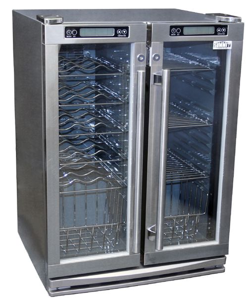 Summit SPR6-OS2Z Outdoor Refrigerator 24-Inch, 4.8 cu.ft., Two glass doors, 2 Zones for Beverages and Wine, Full Handle, Reversible Door, Stainless Steel, Automatic Defrost, Interior Light, Finished Back, Adjustable Shelves (SPR6OS2Z SPR6 OS2Z SPR6-OS2 SPR6-OS SPR6)
