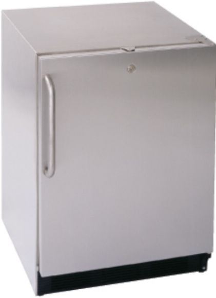 Summit SPR7OSBI Professional Outdoor Refrigerator For Under-Counter or Built-in Use, 5.5 c.f. Capacity, Automatic Defrost Type, Stainless Steel Body Color, Wrapped Stainless Steel Door Color, Front Lock Type, RHD or LHD Door Swing, Glass door and front lock, Energy Efficient (SPR-7OSBI SPR 7OSBI)