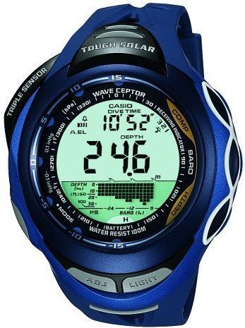 Casio SPW1000-2V Men's Sea Pathfinder Atomic Solar Watch, Digital Compass, 16 points of measurement, Barometer, 5 Daily Alarms, Countdown Timer, Duplex LCD Display, Power Saving Function, Auto Calendar (SPW1000 2V  SPW10002V)