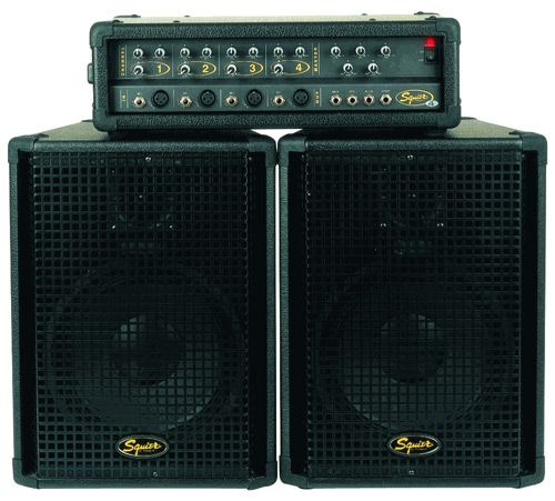Fender SQUIER4SYS 4-Channel Portable Powered Sound System, 80 watts, 4 channels, 2 high-performance, 10