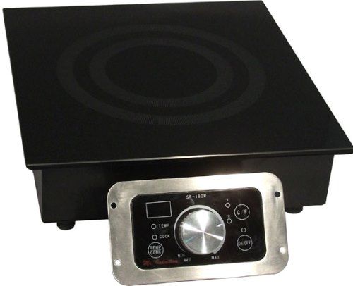 Sunpentown SR-182R Built-In Commercial Range, 1800W Power, SmartScan technology, 5mm thick tempered glass cooktop, Choice of power or temperature mode, Power mode 1-20 levels, Temperature mode 90-440F (32-226C), Large LED power/temp display, Displays in F or C, Simple knob-set thermostat control, UPC 876840004887 (SR182R SR 182R SR-182)