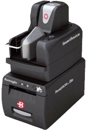 Burroughs SRNELITE-USB SmartSource ReceiptNOW Elite Thermal Receipt Printer with USB Interface, Fits the Burroughs SmartSource Elite Scanners, Resolution 203 x 180 dpi, 95 Alphanumeric, 13 International Characters w/Kanji, 1D/2D Bar Code Fonts, 512K on-board Logo Flash, Full/Partial Auto Cutter, Simple pull-out, drop-in paper (SRNELITEUSB SRNELITE USB SRN-ELITE-USB)