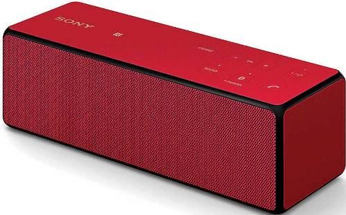 Sony SRS-X33/RD Portable Wireless Speaker with Bluetooth, Red, DSEE upscaling restores quality of compressed files, Count on 60 Hz bass response and dual passive radiators to fill your room with big sound, 20W audio and dual passive radiators deliver powerful bass sound from a small package, S-Master digital amplifier for pure sound quality, UPC 027242886711 (SRSX33RD SRS-X33-RD SRS-X33RD SRS-X33)