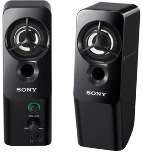 Sony SRS-Z31/B Active Speaker System, Black, Neodymium magnets produce great sound, High frequency reproduction up to 30kHz, Headphone jack for PC use, Built-in Mega bass sound for powerful bass, Amplifier Impedance 4.7k ohms (SRSZ31B SRS-Z31-B SRS-Z31 SRSZ31 SRS-Z31B)
