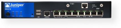 Juniper SRX220H2 Model SRX210 Services Gateway; 8 Gigabit Ethernet ports; 2 GB DDR memory; 100 to 240 VAC input / 60W, 12V DC output Power supply adapter; 28W Average power consumption; 1 Console port; 2 USB ports; 2 Mini-PIM slots; LEDs: Status, Alarm, HA, Power, Mini-PIMs, Port (TX/RX); 2 GB CompactFlash memory (SRX-220H2 SRX 220H2 SRX220H) 