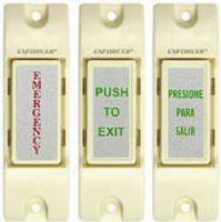 Seco-Larm SS-075C-PEQ ENFORCER Emergency & Push-To-Exit N.O./N.C. Button; N.O. or N.C. (selectable) momentary contact; Contact rated 1.0 Amp @ 12VDC; 3 labels included: choose between "EMERGENCY," "PUSH TO EXIT," and "PRESIONE PARA SALIR"; Screw terminals (SS075CPEQ SS075C-PEQ SS-075CPEQ)  