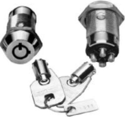 Seco-Larm SS-092-2A0 ENFORCER High-Security Tubular Key Lock; Shunt ON/OFF OFF/ON 4 terminals, DUAL SPST; Two switches - one always on while the other is OFF; Connect terminals 1 & 2 for SPDT contact; Use to arm/disarm car alarms and break starter circuit; 12VDC, 1 Amp max (SS0922A0 SS092-2A0 SS-0922A0) 