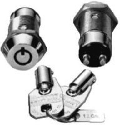 Seco-Larm SS-095-1H0 ENFORCER High-Security Tubular Key Lock; Shunt ON/OFF 2 terminals, SPST; Maintained ON-OFF, key removable from OFF position only; 12VDC, 2 Amps max; Key #1300 (SS0951H0 SS095-1H0 SS-0951H0) 