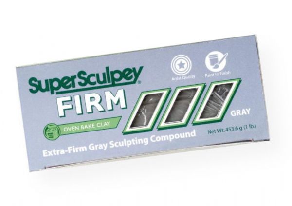 Sculpey SS1SCULPT SuperSculpey Firm Clay Gray; Extra firm sculpting clay that can be carved and used for projects that require fine details; Unique in form and gray color; Shipping Weight 1.00 lb; Shipping Dimensions 5.2 x 2.3 x 1.9 in; UPC 715891114513 (SCULPEYSS1SCULPT SCULPEY-SS1SCULPT SUPERSCULPEY-SS1SCULPT SCULPTING )