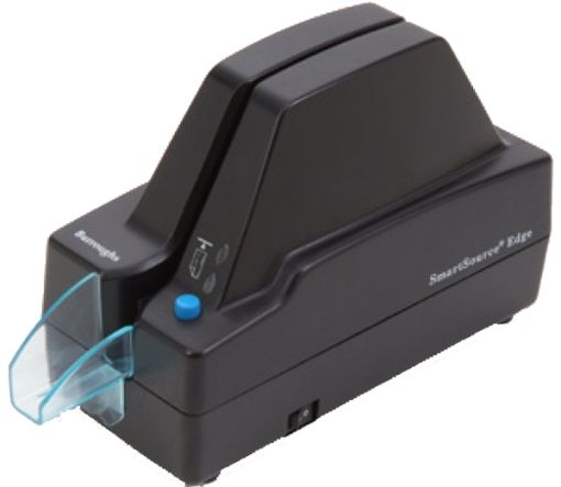 Burroughs SSE1-PKG SmartSource Edge Check Scanner, Single Document Feed, 300dpi capture resolution, 8 bit gray level resolution, 24 bit color (RGB) resolution, Conectivity USB 2.0 & 1.1, Compression Cpabilities of CCITT Group 4 compression, JPEG baseline compression and Uncompressed, Image Scanner 4,20 inch, CIS scanner field-of-view, Image Normalization, Ability to magnetically read E13B and CMC7 MICR font, RoHS compiliant, Certifications FCC Class B, CE, VCCI, for EMI emissions, CE, ESD, CB, C
