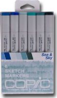 Copic SSEASKY Sketch, 6-Color Sea And Sky Marker Set; The most popular marker in the Copic line; Perfect for scrapbooking, professional illustration, fashion design, manga, and craft projects; Photocopy safe and guaranteed color consistency; The Super Brush nib acts like a paintbrush both in feel and color application; UPC COPICSSEASKY (COPICSSEASKY COPIC SSEASKY COPIC-SSEASKY) 