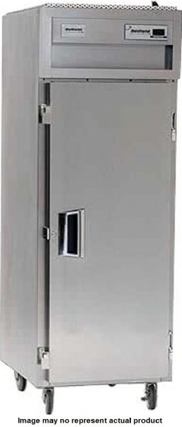Delfield SSH1-S Stainless Steel Solid Door Single Section Reach In Heated Holding Cabinet - Specification Line, 9 Amps, 60 Hertz, 1 Phase, 120/208-240 Voltage, 1,080 - 2,160 Watts, Full Height Cabinet Size, 24.96 cu. ft. Capacity, Stainless Steel Construction, Thermostatic Control, Solid Door, Shelves Interior Configuration, 1 Number of Doors, 1 Sections, Insulated, 6