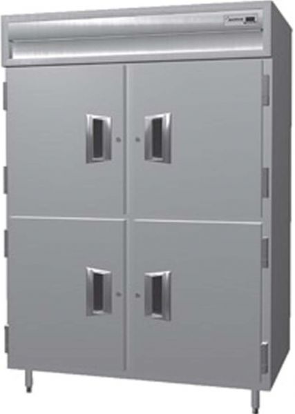 Delfield SSH2N-SH Stainless Steel Solid Half Door Two Section Narrow Reach In Heated Holding Cabinet - Specification Line, 16 Amps, 60 Hertz, 1 Phase, 120/208-240 Voltage, 1,080 - 2,160 Watts, Full Height Cabinet Size, 43.94 cu. ft. Capacity, Solid Door, 4 Number of Doors, 2 Sections, 6