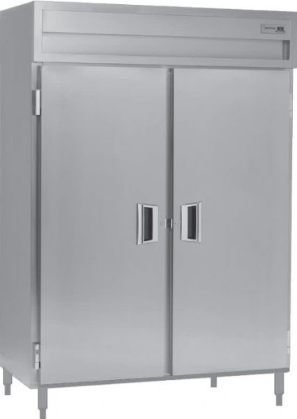 Delfield SSH2-S Stainless Steel Solid Door Two Section Reach In Heated Holding Cabinet - Specification Line, 16 Amps, 60 Hertz, 1 Phase, 120/208-240 Voltage, 1,080 - 2,160 Watts, Full Height Cabinet Size, 51.92 cu. ft. Capacity, Stainless Steel Construction, Thermostatic Control, Solid Door, Shelves Interior Configuration, 2 Number of Doors, 2 Sections, Insulated, 6
