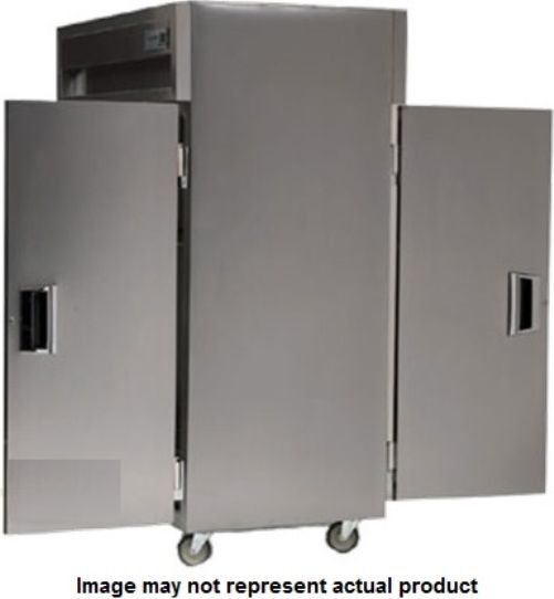 Delfield SSHPT1-S Solid Door Single Section Reach In Pass-Through Heated Holding Cabinet - Specification Line, 9 Amps, 60 Hertz, 1 Phase, 120/208-240 Voltage, 1,080 - 2,160 Watts Wattage, Full Height Cabinet Size, 26.96 cu. ft. Capacity, Stainless Steel Construction, Thermostatic Control, Solid Door, Shelves Interior Configuration, 2 Number of Doors, 1 Sections, 6