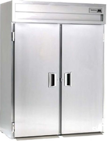 Delfield SSHRI2-S Stainless Steel One Section Solid Door Roll In Heated Holding Cabinet - Specification Line, 16 Amps, 60 Hertz, 1 Phase, 120/208-240 Voltage, 1,080 - 2,160 Watts, Full Height Cabinet Size, 74.72 cu. ft. Capacity, Stainless Steel Construction, Thermostatic Control, Solid Door, Interior Configuration - Pan Rack Compatible, 2 Number of Doors, 2 Sections, Accommodates one 28.50