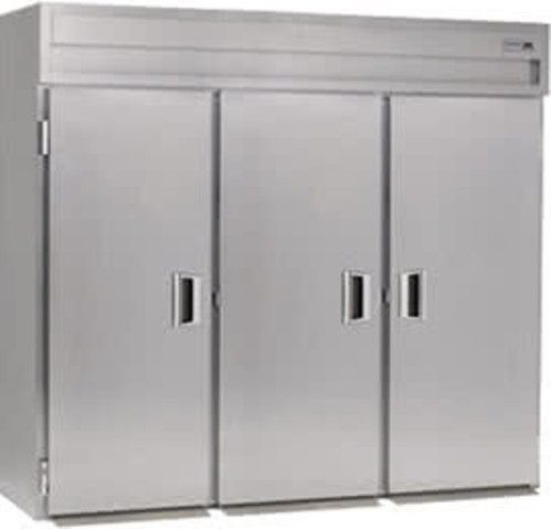 Delfield SSHRI3-S Stainless Steel Three Section Solid Door Roll In Heated Holding Cabinet - Specification Line, 17.8 Amps, 60 Hertz, 1 Phase, 120/208-240 Voltage, 1,080 - 2,160 Watts, Full Height Cabinet Size, 113.28 cu. ft. Capacity, Stainless Steel Construction, Thermostatic Control, Solid Door, Interior Configuration - Pan Rack Compatible, 2 Number of Doors, 2 Sections, Accommodates one 28.50