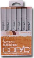 Copic SSKIN1 Sketch, 6-Color Skin Tones Marker Set; The most popular marker in the Copic line; Perfect for scrapbooking, professional illustration, fashion design, manga, and craft projects; Photocopy safe and guaranteed color consistency; The Super Brush nib acts like a paintbrush both in feel and color application; UPC COPICSSKIN1 (COPICSSKIN1 COPIC SSKIN1 COPIC-SSKIN1) 