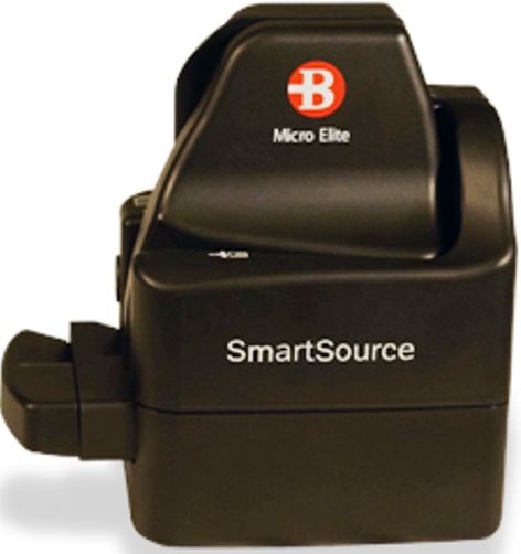 Burroughs SSM1-MICROELITE SmartSource Micro Elite Check Scanner; Single-Feed throughput can exceed 45 documents per minute; Document size; Height 2.00 to 6.00 inches (5.08 to 15.24 cm), Imaged height 4.25 inches (10.80 cm), Length 2.90 to 9.25 inches (7.37 to 23.5 cm); Front and rear image capture at 300 dots per inch (dpi) (SSM1MICROELITE SSM1 MICROELITE)