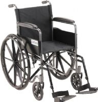 Drive Medical SSP118FA-SF Silver Sport 1 Wheelchair with Full Arms and Swing away Removable Footrest, 4 Number of Wheels, 12" Closed Width, 8" Casters, 16" Seat Depth, 18" Seat Width, 10" Armrest Length, 24" x 1" Rear Wheels, 16" Back of Chair Height, 8" Seat to Armrest Height, 19.5" Seat to Floor Height, 27.5" Armrest to Floor Height, 42" x 12" x 36" Folded Dimensions, 42" Overall Length without Riggings, 300 lbs Product Weight Capacity, UPC 822383140414 (SSP118FA-SF SSP118FA SF SSP118FASF) 