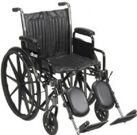 Drive Medical SSP216DDA-ELR Silver Sport 2 Wheelchair, Detachable Desk Arms, Elevating Leg Rests, 16" Seat, 4 Number of Wheels, 8" Casters, 10" Armrest Length, 27.5" Armrest to Floor Height, 16" Back of Chair Height, 12.5" Closed Width, 24" x 1" Rear Wheels, 16" Seat Depth, 16" Seat Width, 8" Seat to Armrest Height, 17.5"-19.5" Seat to Floor Height, 250 lbs Product Weight Capacity, UPC 822383140421 (SSP216DDA-ELR SSP216DDA ELR SSP216DDAELR)  