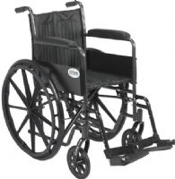 Drive Medical SSP218FA-SF Silver Sport 1 Wheelchair with Full Arms and Swing away Removable Footrest, 4 Number of Wheels, 12.5" Closed Width, 8" Casters, 16" Seat Depth, 18" Seat Width, 14" Armrest Length, 24" x 1" Rear Wheels, 16" Back of Chair Height, 8" Seat to Armrest Height, 17.5"-19.5" Seat to Floor Height, 27.5" Armrest to Floor Height, 42" x 12.5" x 36" Folded Dimensions, 42" Overall Length without Riggings, 300 lbs Product Weight Capacity, UPC 822383140483 (SSP218FA-SF SSP218FA SF SSP21 