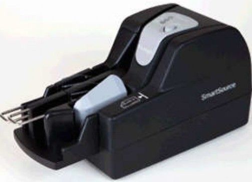 Burroughs SSP230100-PKA SmartSource Professional Check Scanner with Two Pocket; Up to 300 DPI output resolution; Patented magnetic head reads E13B/CMC7 fonts; MICR read complemented with OCR processing (MOCR) for increased accuracy; Document throughput of 30 documents per minute (dpm); Infrared double-feed detection (SSP230100PKA SSP230100 PKA SSP-230100-PKA)