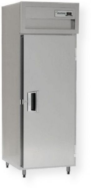 Delfield SSR1N-S Stainless Steel One Section Solid Door Narrow Reach In Refrigerator - Specification Line, 6.8 Amps, 60 Hertz, 1 Phase, 115 Volts, Doors Access, 21 cu. ft. Capacity, Swing Door Style, Solid Door, 1/4 HP Horsepower, Freestanding Installation, 1 Number of Doors, 3 Number of Shelves, 1 Sections, 6