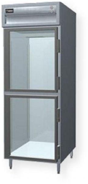 Delfield SSR1S-GH Stainless SteelOne Section Glass Half Door Shallow Reach In Refrigerator - Specification Line, 6 Amps, 60 Hertz, 1 Phase, 115 Volts, Doors Access, 18 cu. ft. Capacity, Swing Door Style, Glass Door, 1/4 HP Horsepower, Freestanding Installation, 2 Number of Doors, 3 Number of Shelves, 1 Sections, 6