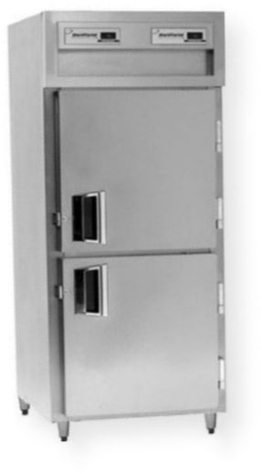 Delfield SSRPT1-SH Stainless Steel One Section Solid Half Door Pass-Through Refrigerator - Specification Line, 6.8 Amps, 60 Hertz, 1 Phase, 115 Volts, 26.64 cu. ft. Capacity, Swing Door Style, Solid Door, 1/4 HP Horsepower, 2 Number of Doors, 3 Number of Shelves, 1 Sections, 6