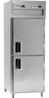 Delfield SSRPT1S-SH Stainless Steel One Section Solid Half Door Shallow Pass-Through Refrigerator - Specification Line, 7.8 Amps, 60 Hertz, 1 Phase, 115 Volts, 18.25 cu. ft. Capacity, Swing Door Style, Solid Door, 1/3 HP Horsepower, 2 Number of Doors, 3 Number of Shelves, 1 Sections, 6" adjustable stainless steel legs, 25" W x 27" D x 58" H Interior Dimensions, UPC 400010730018 (SSRPT1S-SH SSRPT1S SH SSRPT1SSH) 