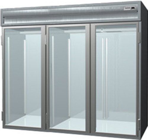 Delfield SSRRI3-G Stainless Steel Three Section Glass Door Roll In Refrigerator - Specification Line, 10 Amps, 60 Hertz, 1 Phase, 115 Volts, Doors Access, 113.28 cu. ft. Capacity, Swing Door, Glass Door, 3/4 HP Horsepower, 3 Number of Doors, 3 Rack Capacity, 3 Sections, 94
