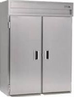Delfield SSRRT2-S Stainless Steel Two Section Solid Door Roll Thru Refrigerator - Specification Line, 7.8 Amps, 60 Hertz, 1 Phase, 115 Volts, Doors Access, 79.74 cu. ft. Capacity, Top Mounted Compressor Location, All Stainless Steel Construction, Swing Door Style, Solid Door, 1/2 HP Horsepower, Freestanding Installation, 2 - 4 Number of Doors, 2 Sections, 62" W x 31" D x 72" H Interior Dimensions, Accommodates one 28.50" x 27.25" x 72" pan rack, UPC 400010732777 (SSRRT2-S SSRRT2 S SSRRT2S) 