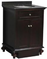 Belmont Décor ST14-24 Huntington Bathroom Vanity, Two doors with soft-closing hinges, Separate back splash design, Heat and scratch resistant granite with single undermounted ceramic basin, CARB Compliant, Vanity Size 25 x 22 x 35 inch, UPC 816606012848 (ST1424 ST1424 ST-14-24 ST-1424 ST 14-24) 