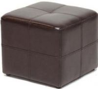 Wholesale Interiors ST-19-DRK-BRN Nox Dark Brown Ottoman, Dark espresso brown bonded leather upholstery, Black fabric lining on bottom, Black round plastic legs, Sturdy for use as an ottoman or as seating, UPC 878445006501 (ST19DRKBRN ST-19-DRK-BRN ST 19 DRK BRN ST19 ST-19 ST 19) 