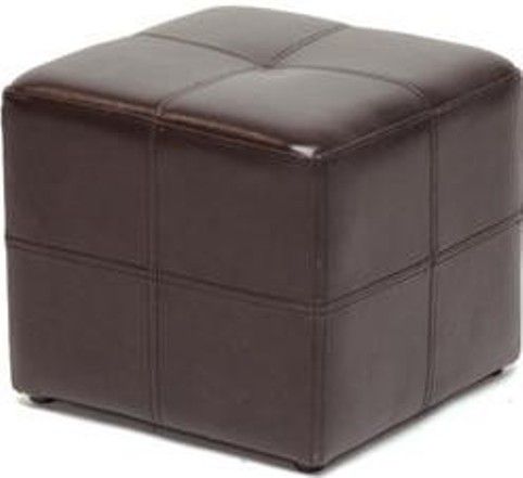 Wholesale Interiors ST-19-DRK-BRN Nox Dark Brown Ottoman, Dark espresso brown bonded leather upholstery, Black fabric lining on bottom, Black round plastic legs, Sturdy for use as an ottoman or as seating, UPC 878445006501 (ST19DRKBRN ST-19-DRK-BRN ST 19 DRK BRN ST19 ST-19 ST 19)