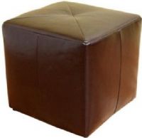 Wholesale Interiors ST-20-BROWN-OTTOMAN Aric Bonded Leather Ottoman, Cube-shaped ottoman in brown bonded leather, Hardwood frame construction, Low-profile black plastic feet, UPC 878445007607 (ST20BROWNOTTOMAN ST-20-BROWN-OTTOMAN ST 20 BROWN OTTOMAN ST20 ST-20 ST 20) 