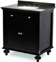 Belmont Décor ST2-24 Madison Bathroom Vanity, Two doors with soft-closing hinges, Separate back splash design, Heat and scratch resistant granite plate with single undermounted ceramic basin, CARB Compliant, Vanity Size 25 x 22 x 35 inch, UPC 816606012909 (ST224 ST2 24 ST-2-24 ST-224) 